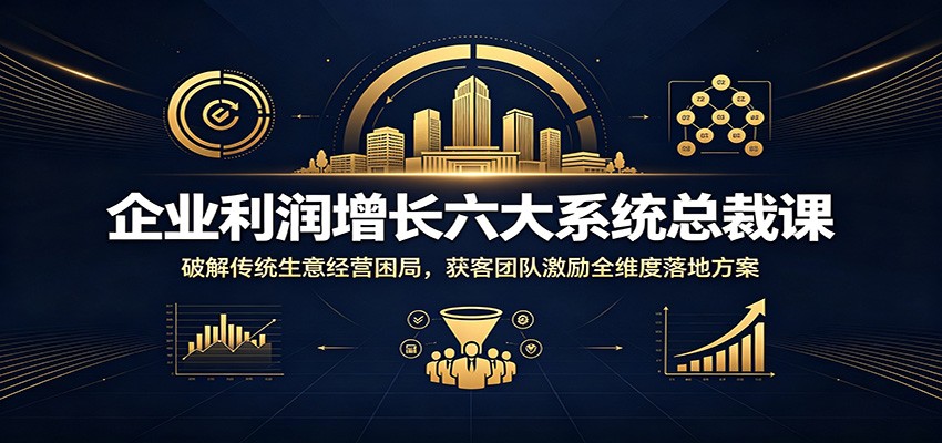 企业利润增长六大系统总裁课:破解传统生意经营困局,获客团队激励全维度落地方案-抖音新作品监控助手