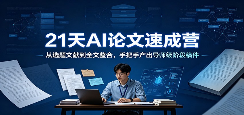 21天AI论文速成营：从选题文献到全文整合，手把手产出导师级阶段稿件-抖音新作品监控助手