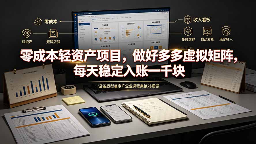 零成本轻资产项目，做好多多虚拟矩阵，每天稳定入账一千块-抖音新作品监控助手