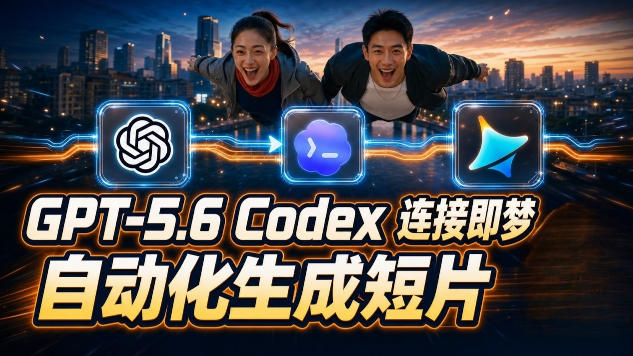 GPT-5.6 Codex连接即梦实测！自动生成＋拼接完整AI短片，全流程详解-抖音新作品监控助手
