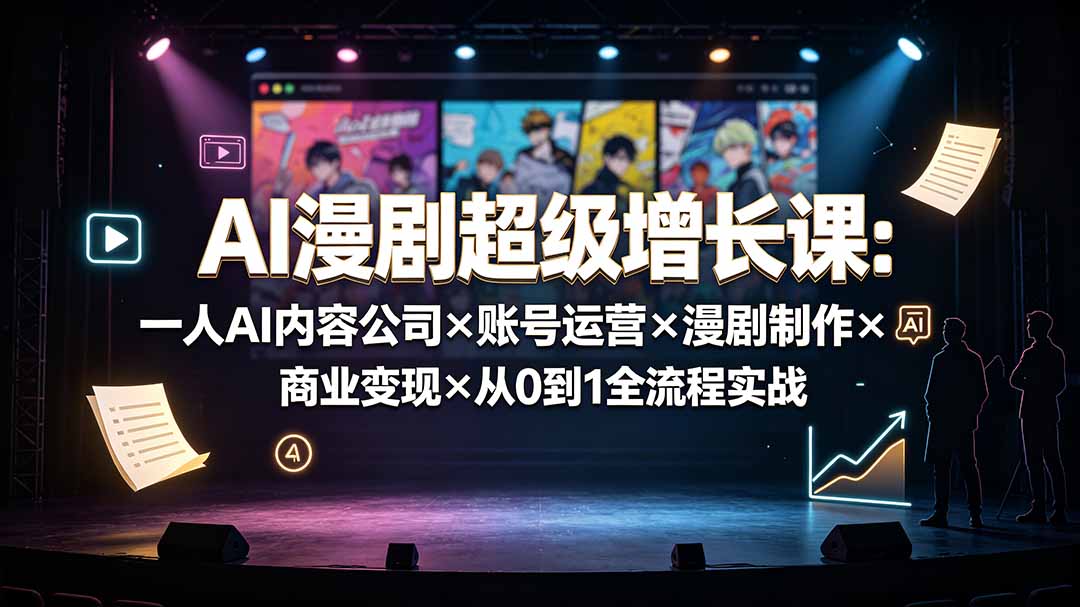 AI漫剧超级增长课：一人AI内容公司×账号运营×漫剧制作×商业变现×从0到1全流程实战-抖音新作品监控助手