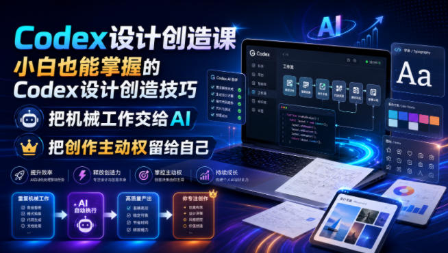Codex设计创造课，小白也能掌握的Codex设计创造技巧，把机械工作交给AI，把创作主动权留给自己-抖音新作品监控助手