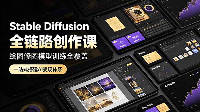 Stable Diffusion全链路创作课，绘图修图模型训练全覆盖，一站式搭建AI变现体系-抖音新作品监控助手