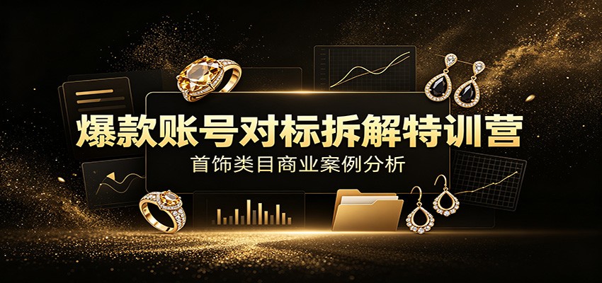 爆款账号对标拆解特训营：首饰类目商业案例分析，配套完整资料内容-抖音新作品监控助手