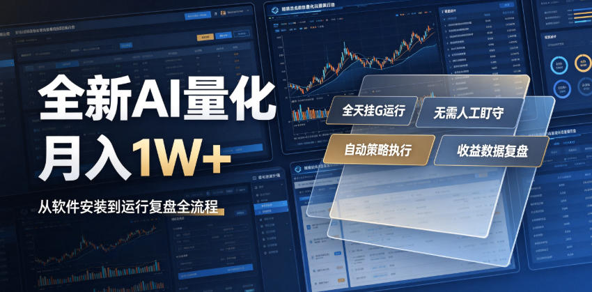 全新AI量化月入1W+，一台电脑全天挂G运行，不用盯不用操作，懒人专属副业！【揭秘】-抖音新作品监控助手