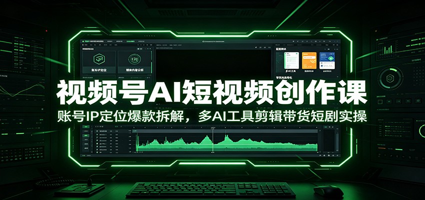 视频号AI短视频创作课：账号IP定位爆款拆解，多AI工具剪辑带货短剧实操-抖音新作品监控助手