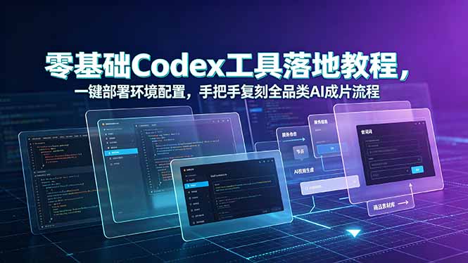 零基础Codex工具落地教程，一键部署环境配置，手把手复刻全品类AI成片流程-抖音新作品监控助手