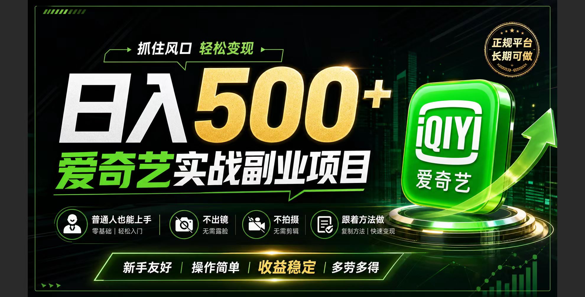 普通人必做的爱奇艺赛道变现!稳定日500+,翻身的机会真来了!抓住风口！-抖音新作品监控助手