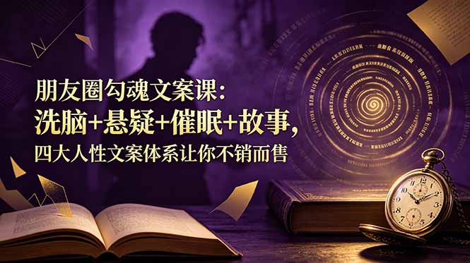 朋友圈勾魂文案课：洗脑+悬疑+催眠+故事，四大人性文案体系让你不销而售-抖音新作品监控助手