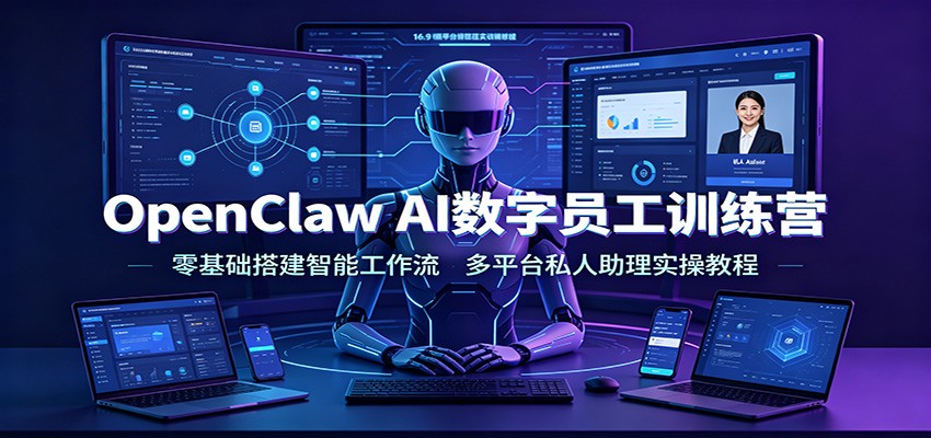 OpenClaw AI数字员工训练营：零基础搭建智能工作流，多平台私人助理实操教程-抖音新作品监控助手
