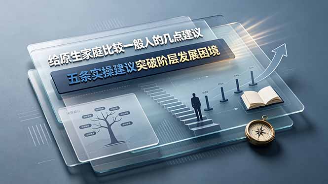 付费文章：给原生家庭比较一般人的几点建议，五条实操建议突破阶层发展困境-抖音新作品监控助手