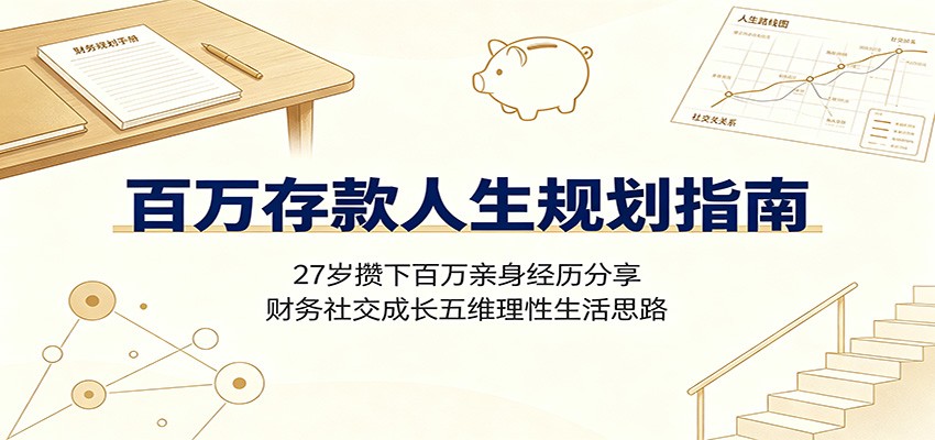 百万存款人生规划指南：27岁攒下百万亲身经历分享，财务社交成长五维理性生活思路-抖音新作品监控助手