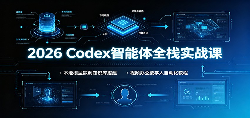 2026 Codex智能体全栈实战课：本地模型微调知识库搭建，视频办公数字人自动化教程-抖音新作品监控助手