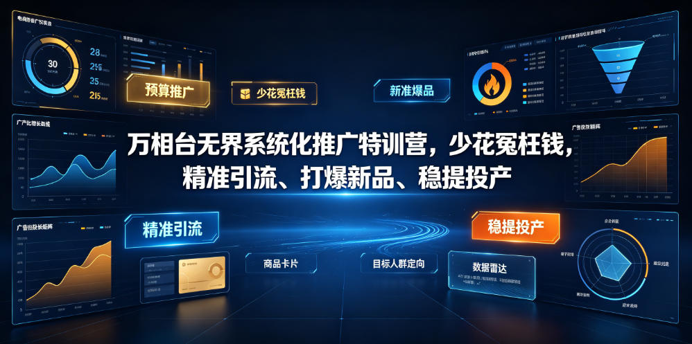 万相台无界系统化推广特训营VI0.0，少花冤枉钱，精准引流、打爆新品、稳提投产(全程录音+字幕)-抖音新作品监控助手