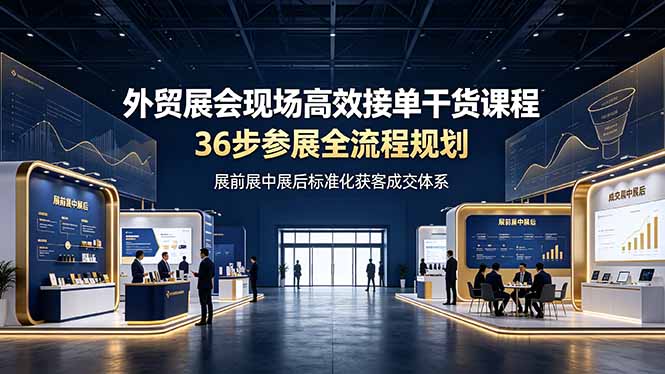 外贸展会现场高效接单干货课程，36步参展全流程规划，展前展中展后标准化获客成交体系-抖音新作品监控助手
