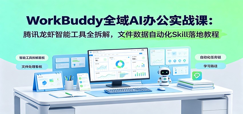 WorkBuddy全域AI办公实战课：腾讯龙虾智能工具全拆解，文件数据自动化Skill落地教程-抖音新作品监控助手