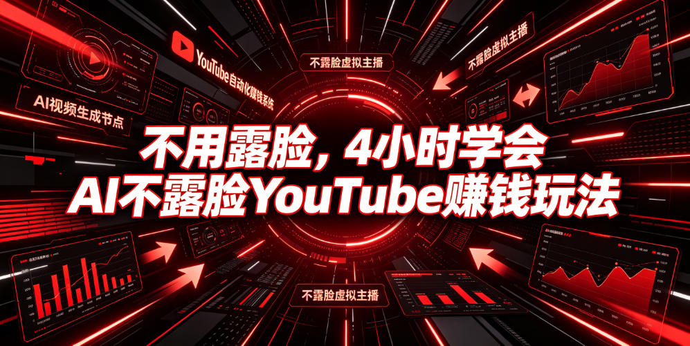 不用露脸，4小时学会AI不露脸YouTube賺钱玩法【原创双语字幕】-抖音新作品监控助手