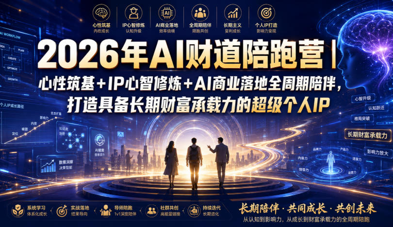 2026年AI财道陪跑营｜心性筑基+IP心智修炼+AI商业落地全周期陪伴，打造具备长期财富承载力的超级个人IP-抖音新作品监控助手