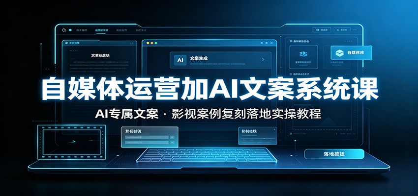 自媒体运营加AI文案系统课：：AI专属文案，影视案例复刻落地实操教程-抖音新作品监控助手