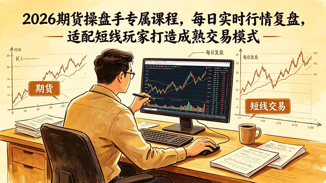 2026期货操盘手专属课程-更新6月,每日实时行情复盘,适配短线玩家打造成熟交易模式-抖音新作品监控助手