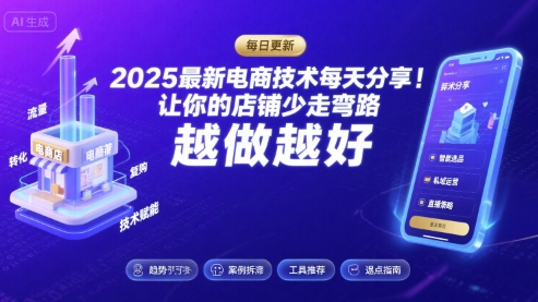 2025-2026最新电商技术每天分享，让你的店铺少走弯路，越做越好(更新26年07月)-抖音新作品监控助手