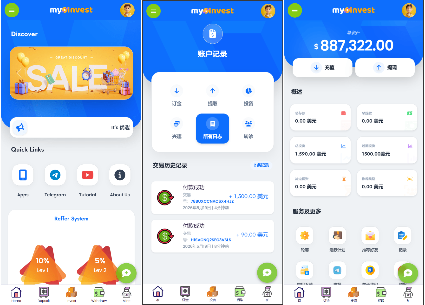 多语言自定义产品系统/企鹅养殖投资返利/一键安装-抖音新作品监控助手