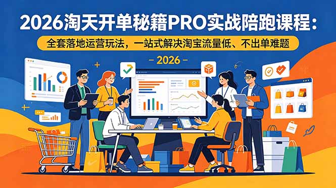2026淘天开单秘籍PRO实战陪跑课程-更新：全套落地运营玩法，一站式解决淘宝流量低、不出单难题-抖音新作品监控助手