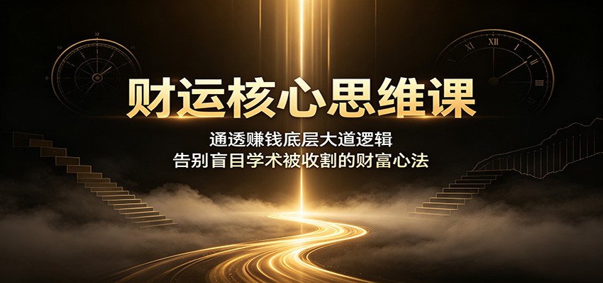 财运核心思维课:通透赚钱底层大道逻辑,告别盲目学术被收割的财富心法-抖音新作品监控助手