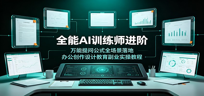 全能AI训练师进阶：万能提问公式全场景落地，办公创作设计教育副业实操教程-抖音新作品监控助手