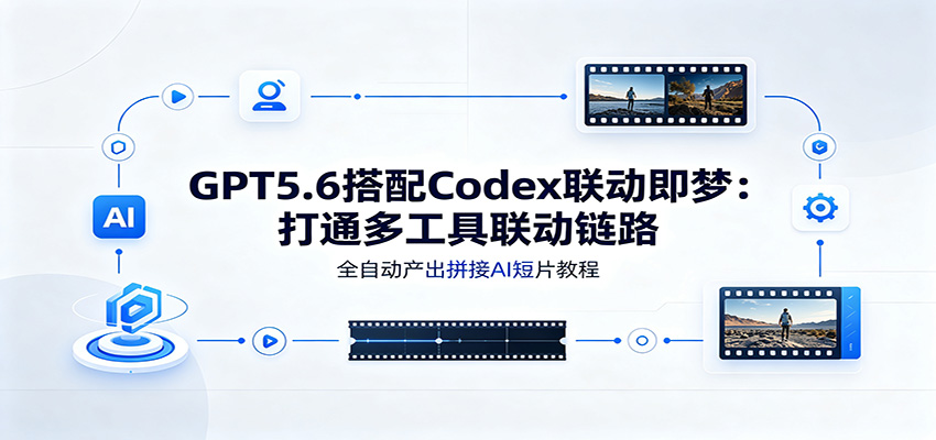 GPT5.6搭配Codex联动即梦：打通多工具联动链路，全自动产出拼接AI短片教程-抖音新作品监控助手
