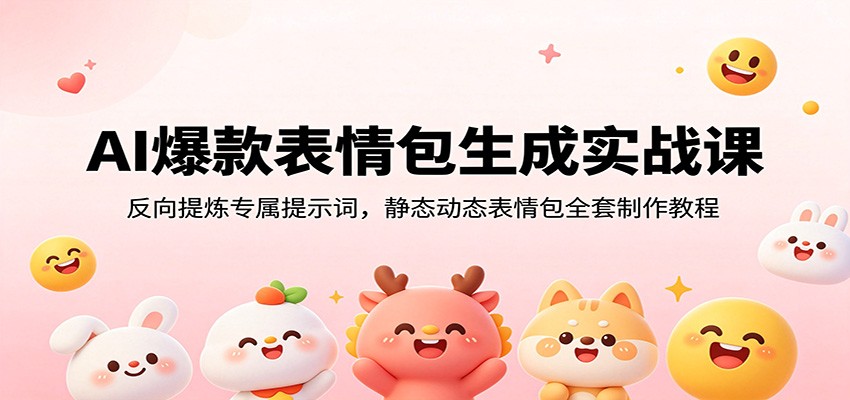 AI爆款表情包生成实战课：反向提炼专属提示词，静态动态表情包全套制作教程-抖音新作品监控助手