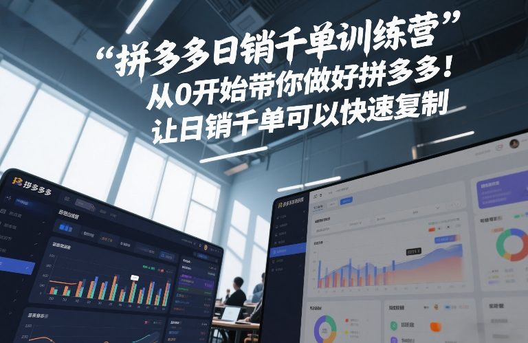 拼多多日销千单训练营，从0开始带你做好拼多多，让日销千单可以快速复制(更新26年7月)-抖音新作品监控助手