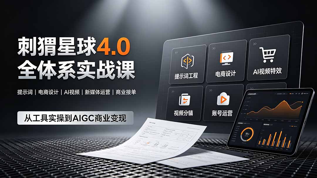 刺猬星球4.0全体系实战课，覆盖提示词工程、电商设计、AI视频特效与新媒体运营，一站式掌握AIGC商业核心技能-抖音新作品监控助手
