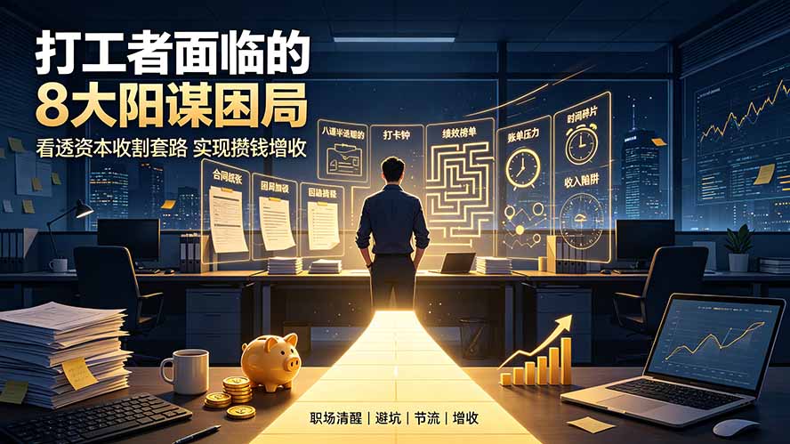付费文章:打工者面临的8大阳谋困局,看透资本收割套路实现攒钱增收-抖音新作品监控助手