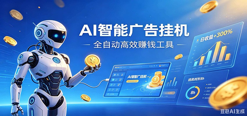 AI智能广告挂机，小白轻松上手，在家自动赚收益-抖音新作品监控助手