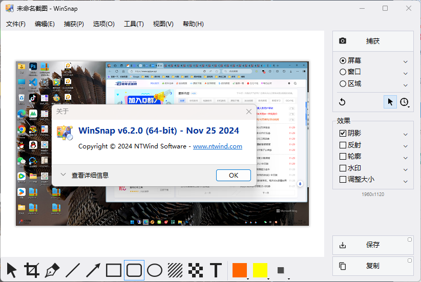 截图神器 WinSnap v6.2.4.0绿色版-抖音新作品监控助手