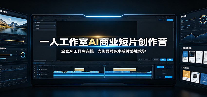 一人工作室AI商业短片创作营：全套AI工具库实操，光影品牌叙事成片落地教学-抖音新作品监控助手