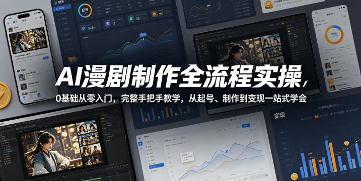 AI漫剧制作全流程实操，0基础从零入门，完整手把手教学，从起号、制作到变现一站式学会(更新)-抖音新作品监控助手