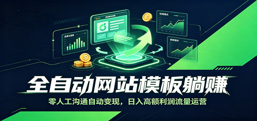 全自动网站模板躺赚：零人工沟通自动变现，日入高额利润流量运营-抖音新作品监控助手