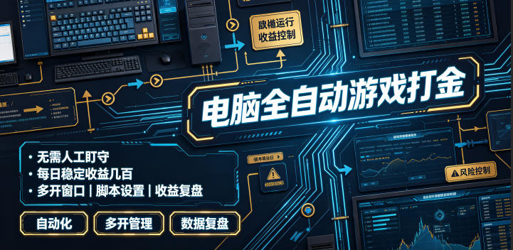 电脑全自动游戏打金，无需人工盯守，每日稳定收益几百！【揭秘】-抖音新作品监控助手