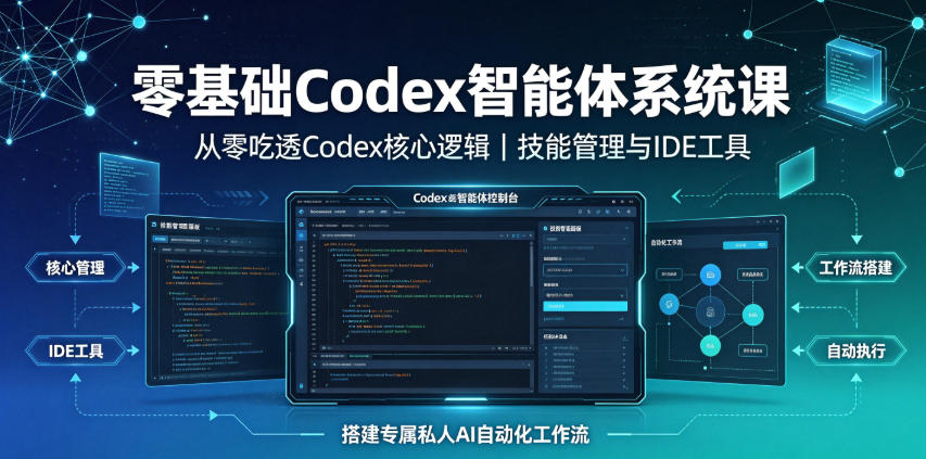 零基础Codex智能体系统课｜从零吃透Codex核心逻辑、技能管理与IDE工具，搭建专属私人AI自动化工作流-抖音新作品监控助手