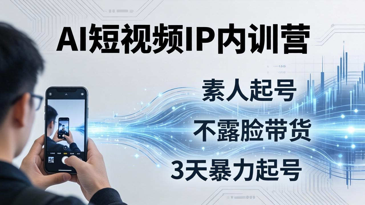 2026AI短视频IP内训营-更新：从素人起号到不露脸带货，3天暴力起号全流程拆解-抖音新作品监控助手
