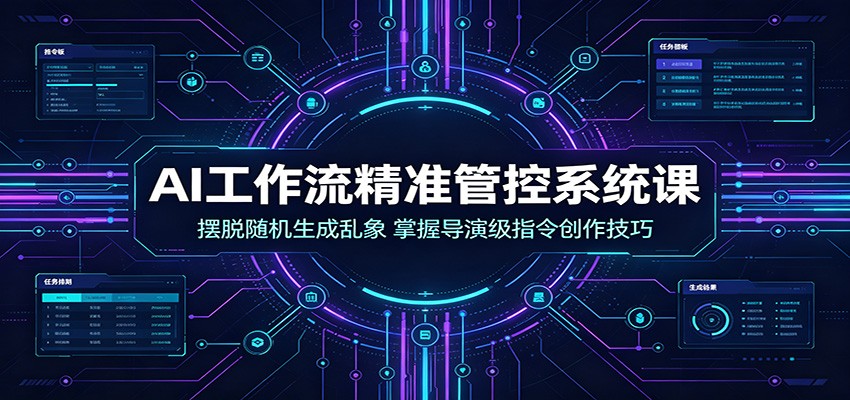 AI工作流精准管控系统课：摆脱随机生成乱象，掌握导演级指令创作技巧-抖音新作品监控助手