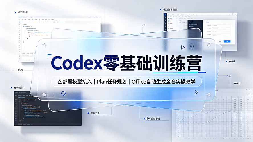 Codex零基础训练营：部署模型接入｜Plan任务规划｜Office自动生成全套实操教学-抖音新作品监控助手
