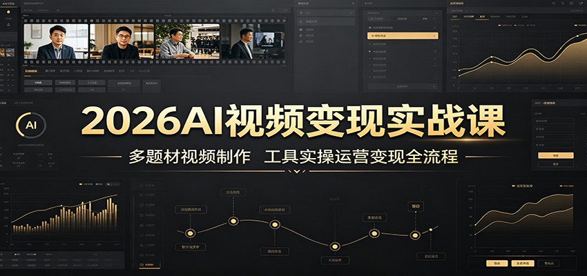 2026AI视频变现实战课：多题材视频制作，工具实操运营变现全流程-抖音新作品监控助手