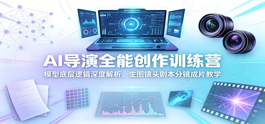 AI导演全能创作训练营：模型底层逻辑深度解析，生图镜头剧本分镜成片教学-抖音新作品监控助手