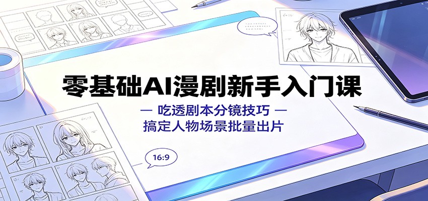 零基础AI漫剧新手入门课：吃透剧本分镜技巧，搞定人物场景批量出片-抖音新作品监控助手