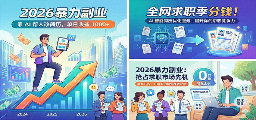 2026暴力副业：靠AI帮人改简历，单日收益1000+，全网求职季分钱抖音新作品监控助手-淘宝采集监控新作品下载-快手监控新作品助手-小红书监控新笔记助手-西瓜监控新作品助手-抖音头条监控图文助手-TikTok YouTube监控助手抖音X6-监控新视频-新评论/点赞量- 抖音P12 - 监控抖音发百家平台- 抖音P11 - 监控抖音发B站平台-E创 - 多功能的创业助手-快手S9-快手搬快手发布挂车-快手S8-监控快手发快手-K8工具箱京东带货-抖音P6-抖音X8快手自动搬运带货-短剧漫剧二创素材下载工具-视频带货软件工具抖音监控新作品软件