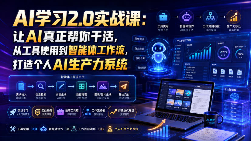 AI学习2.0实战课：让AI真正帮你干活，从工具使用到智能体工作流，打造个人AI生产力系统-抖音新作品监控助手